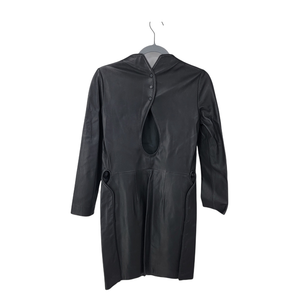 Proenza Schouler Black Lightweight Leather Dress Size 0 - Picture 3 of 10